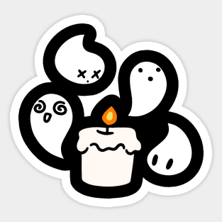 White Candle Ghost Sticker